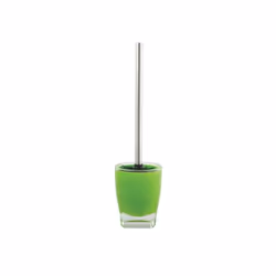 MSV BROSSE WC, Support et brosse pour toilettes, Vert, Acier inoxydable, Acrylique, Acier inoxydable, 100 mm, 385 mm