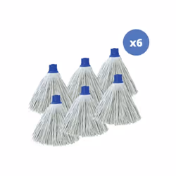 Lot de 6 franges à serpillière de rechange de la marque MSV. Composées à 90% de coton, les franges permettent une absorption  ...