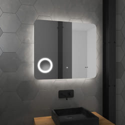 Miroir salle de bain rétroéclairé à led 80x70x4.5 cm - atmosphere plus