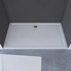 Description générale Receveur de douche rectangulaire à poser ou à encastrer, fabriqué en acrylique blanc avec une épaisseur  ...