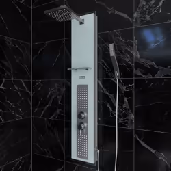 Description générale Cette colonne de douche hydromassante allie design moderne et fonctionnalité. Fabriquée en verre peint b ...