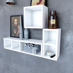 Etagère murale 40x20x20cm blanche de rangement 2 emplacements - personalyz duo