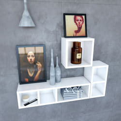 Etagère murale 80x20x20cm blanche de rangement 3 emplacements - personalyz triplo