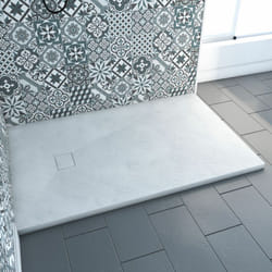 Receveur à poser en matériaux composite smc - finition ardoise blanc mat - 80x120 cm