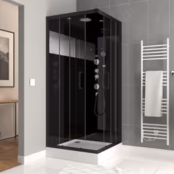 Description générale Cette cabine de douche de 90 x 90 x 215 cm est un havre de bien-être pour votre salle de bain. Sa struct ...
