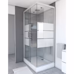 Description générale Transformez votre routine quotidienne avec cette somptueuse cabine de douche rectangulaire à bandes laqu ...