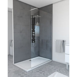 Paroi de douche à l'italienne freedom 2 thin transparent 120 - 120x200cm verre transparent 6mm