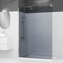 Paroi de douche à l'italienne 140x200 cm verre fumé 8 mm - freedom 2 smoked