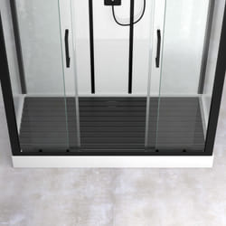 Caillebotis en Bois Composite Gris pour Cabine rectangle - Dimensions 153.5 x 70 cm
