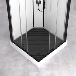 Caillebotis en Bois Composite Gris pour Cabine carrée - Dimensions 78,2 x 78,2 cm