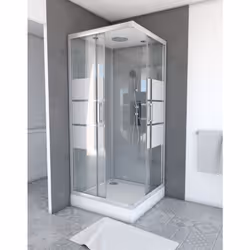 Description générale Ambiance chic et cocooning avec cette cabine de douche carrée qui vous apportera un bien-être et un conf ...