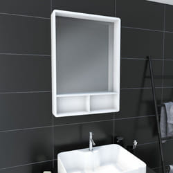 Miroir salle de bain 50x70cm avec étagères - nordik hylla