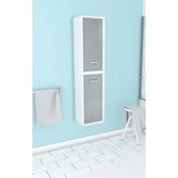 COLONNE DE SALLE DE BAIN SCANDINAVE BLANC A SUSPENDRE - H150xP25xL35cm - NORDIK ASKA