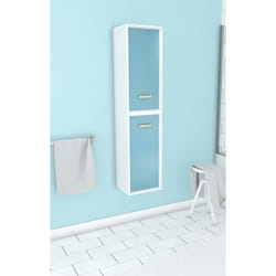 Aurlane - colonne de salle de bain scandinave blanc a suspendre - h150xp25xl35cm - nordik vatten