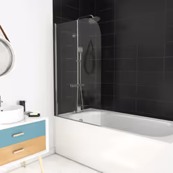 Description générale Apportez fonctionnalité et esthétique à votre salle de bains avec ce pare-baignoire pivotant courbé. Son ...