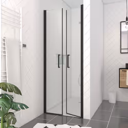 Description générale La porte de douche double battant FLAPPY BLACK, avec sa finition en Noir Mat, apporte une touche moderne ...