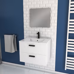 Description générale Ensemble très tendance de salle de bain qui ajoute une touche de modernité. Comprend un caisson en mélam ...