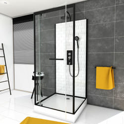 cabine de douche carrée 80x80x230cm à motif carreaux de métro - underground square 80