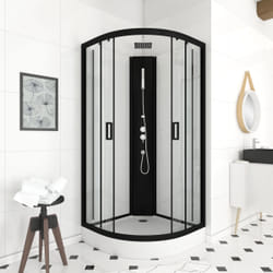 Cabine de douche LIFT UP BLACK 1/4 de cercle 85x85x235cm