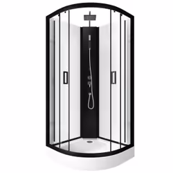Cabine de douche LIFT UP BLACK 1/4 de cercle 85x85x235cm