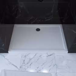Description générale Receveur de douche en acrylique blanc avec un effet pierre, disponible en plusieurs dimensions et formes ...