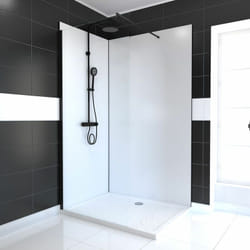 Aurlane - lot de 2 panneaux muraux aluminium blanc 90+120x210 cm avec profilés noir mat - wall'it