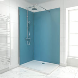 Aurlane - pack de 2 panneaux muraux aluminium bleu 90+120x210 cm avec profilés anodise brillant - wall'it