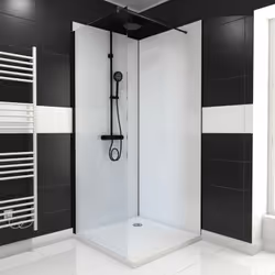 Pack de 2 Panneaux Muraux Aluminium BLANC 90+90x210 cm avec Profilés NOIR MAT - WALL'IT