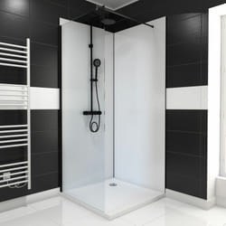 Pack de 2 Panneaux Muraux Aluminium BLANC 90+90x210 cm avec Profilés NOIR MAT - WALL'IT