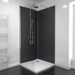 Pack de 2 Panneaux Muraux Aluminium NOIR 90+90x210 cm avec Profilés ANODISE BRILLANT - WALL'IT