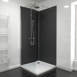 Pack de 2 Panneaux Muraux Aluminium NOIR 90+90x210 cm avec Profilés ANODISE BRILLANT - WALL'IT