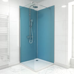 Aurlane - pack de 2 panneaux muraux aluminium bleu 90+90x210 cm avec profilés anodise brillant - wall'it