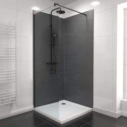 Pack de 2 Panneaux Muraux Pierre Ardoise 90+90x210 cm avec Profilés NOIR MAT - STONE'IT