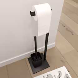 Brosse WC noir mat avec socle - CUBY WC