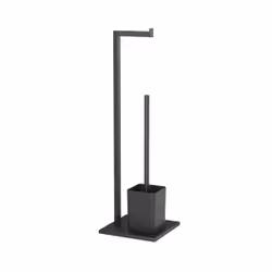 Brosse WC noir mat avec socle - CUBY WC