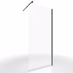 Pack Paroi de Douche 80x200cm Verre Transparent - Barre de Fixation Extensible et Profil Noir