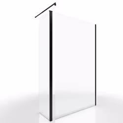 Aurlane - Pack Paroi de Douche et Volet Pivotant 120+40x200 cm - Verre Transparent - Barre de Fixation Noire