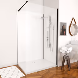 Pack Panneaux Muraux Aluminium Blanc 120+90 - Profilés Noir Mat + Receveur Acrylique 120x90