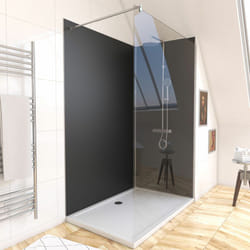 Pack de 2 Panneaux Muraux Aluminium NOIR 90+120x210 cm avec Profilés ANODISE BRILLANT - WALL'IT