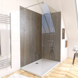 Pack de 2 Panneaux Muraux Pierre Wood Stone 90+120x210 cm avec Profilés anodise brillant - stone'it