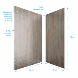 Pack de 2 Panneaux Muraux Pierre Wood Stone 90+120x210 cm avec Profilés anodise brillant - stone'it - Vue supplémentaire 4