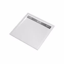 Receveur en acrylique Blanc 80x80x4 cm - Grille Linéaire Chrome - whiteness ii