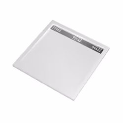 Receveur en acrylique Blanc 90x90x4 cm - Grille Linéaire Chrome - whiteness ii