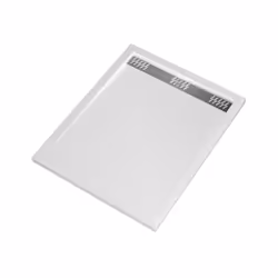 Receveur en acrylique Blanc 80x100x4 cm - Grille Linéaire Chrome - whiteness ii
