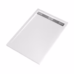 Receveur en acrylique Blanc 80x120x4 cm - Grille Linéaire Chrome - whiteness ii