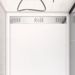 Receveur en acrylique Blanc 90x120x4 cm - Grille Linéaire Chrome - whiteness ii