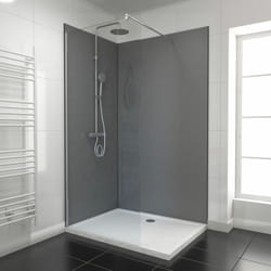 Lot de 2 panneaux muraux aluminium gris 90+120x210 cm avec profilés noir mat - wall'it