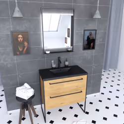 Aurlane PACM105 miroir de salle de bain et armoire de rangement pour évier