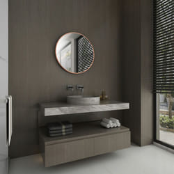 Aurlane - miroir salle de bain circulaire - diamètre 60cm - finition cuivre