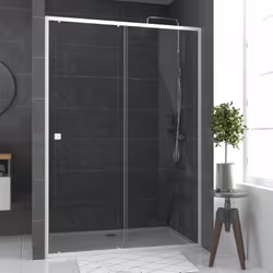Description générale Portes de douche coulissante WHITY SLIDE 140, alliant design et fonctionnalité, idéale pour optimiser vo ...